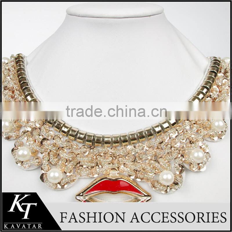 Design Fake Neckline /Pearl Collar/neckline Applique for Woman Suit