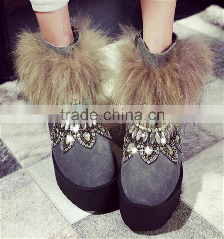 Korean new styles snow woman canadian fur snow boot made in China