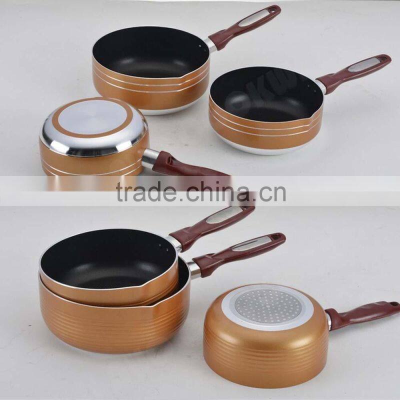 Factory Induction/Spiral Bottom Sauce Pan with Lid Best Price Sauce pan Milk Pan For Promotion