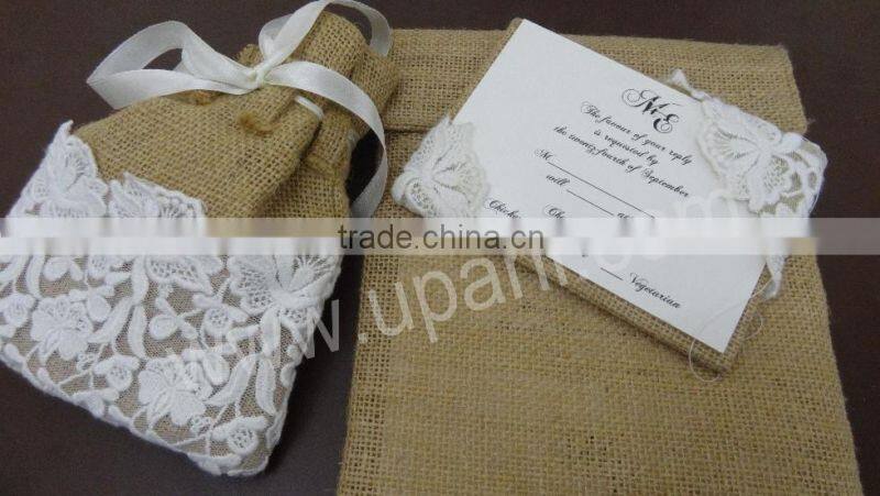 Burlap Lace Invitation