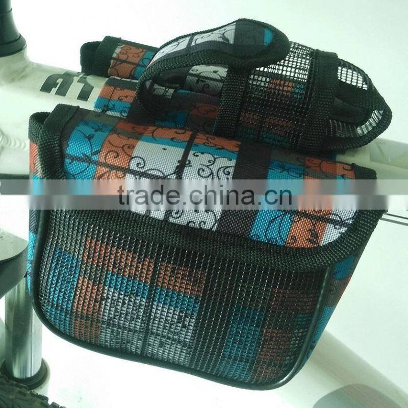 Wholesale logo customized 600D durable waterproof bicycle saddle bag 2016