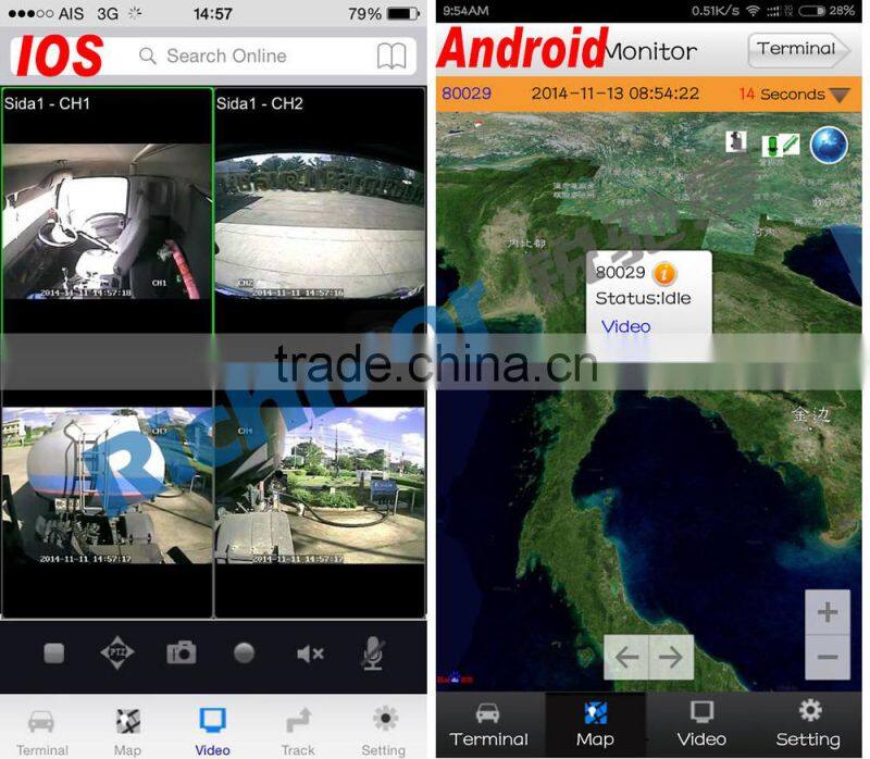 Richmor 4CH GPS SD 3G Live Video Streaming Vehicle CCTV DVR