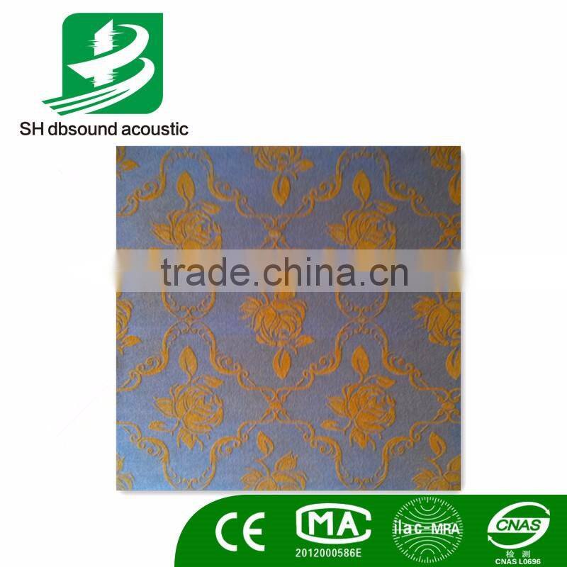 Fireproof Nontoxic flocking Polyester Fiber Acoustic Home Decorative Wall Panel