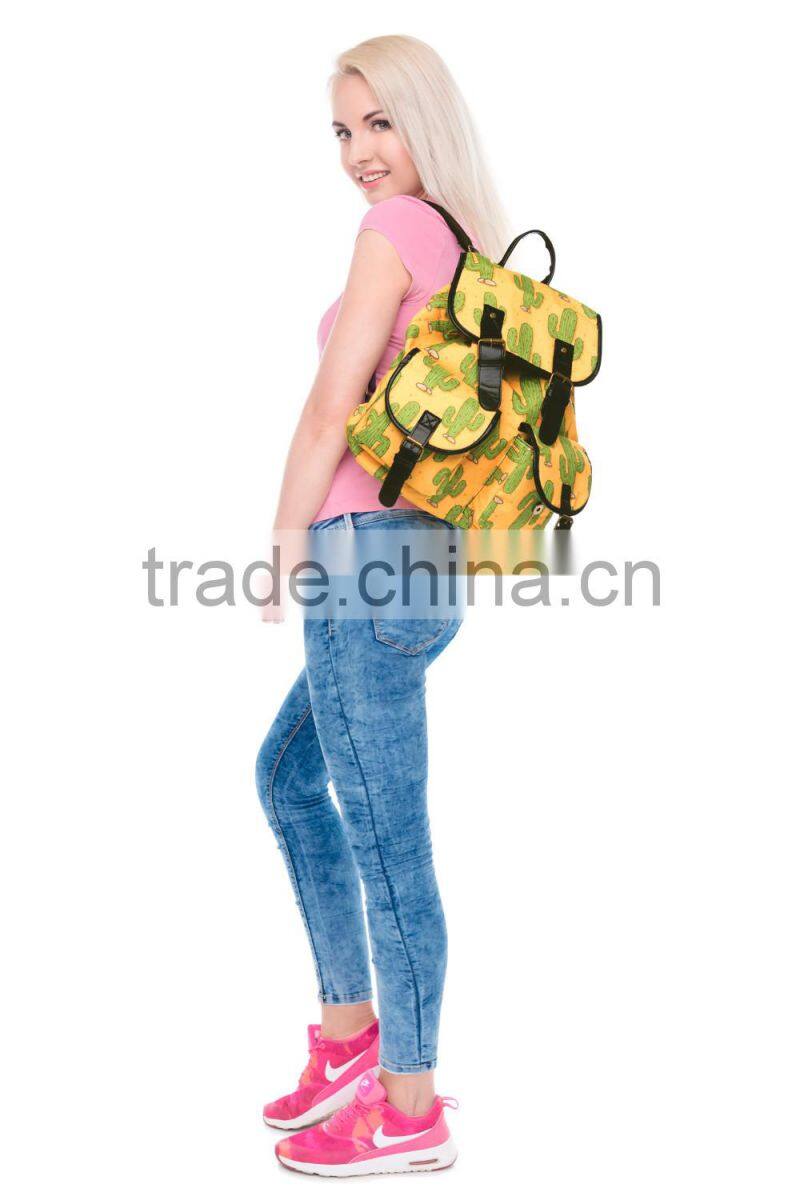 2016 3d printed mexico cactus Vintage Canvas Rucksacks Cute School Satchel Rucksack Backpack Campus Bag