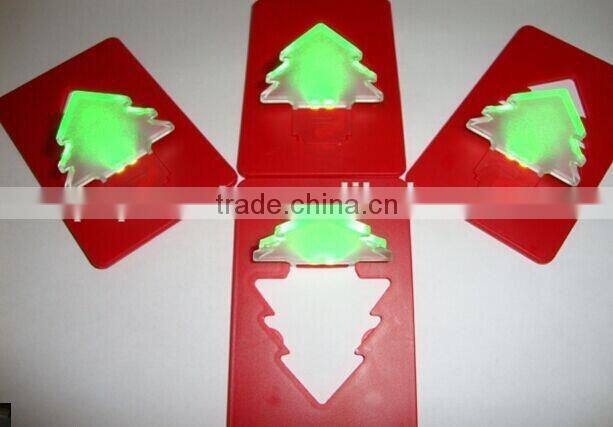Christmas tree mini pocket credit card LED lamp as Christmas gift