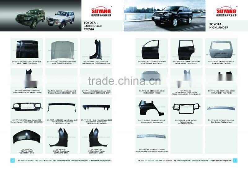 Replacement Radiator Support for TOYOTA corolla 07-12 aftermarket auto body parts