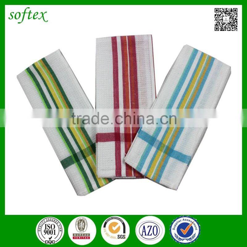 wholesale china factory OEM stripe tea towels kitchen cotton