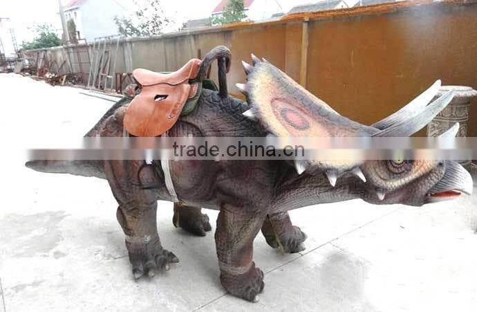 Playground Equipment riding a dinosaur costume