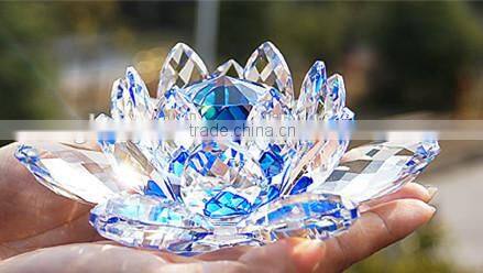 Meticulously carved Colorful home decoration crystal lotus