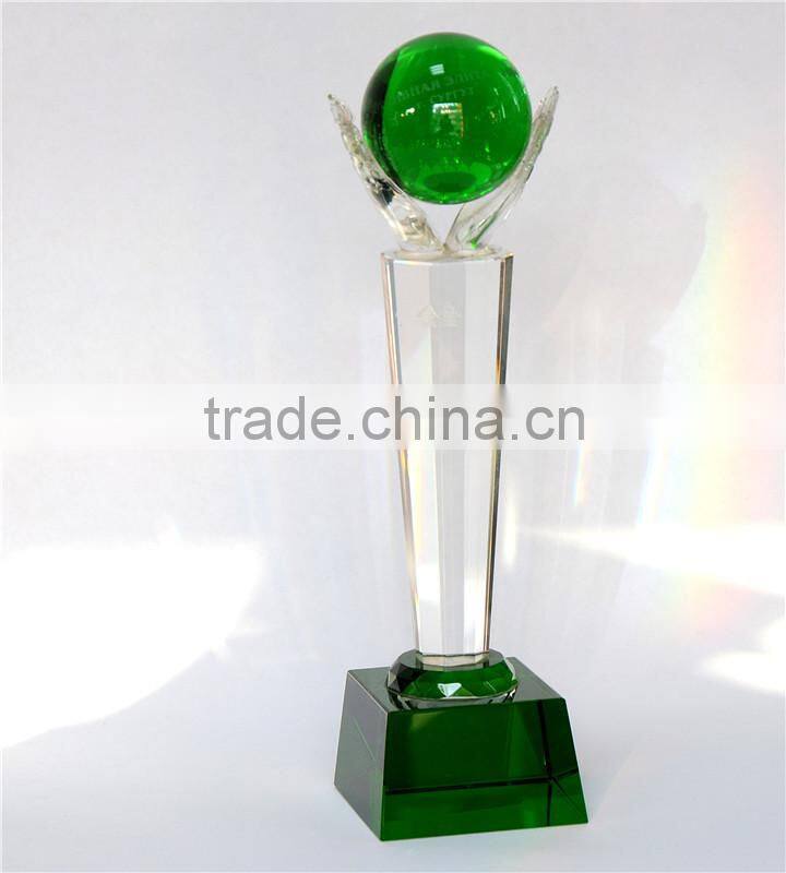 simple crystal diamond award trophy