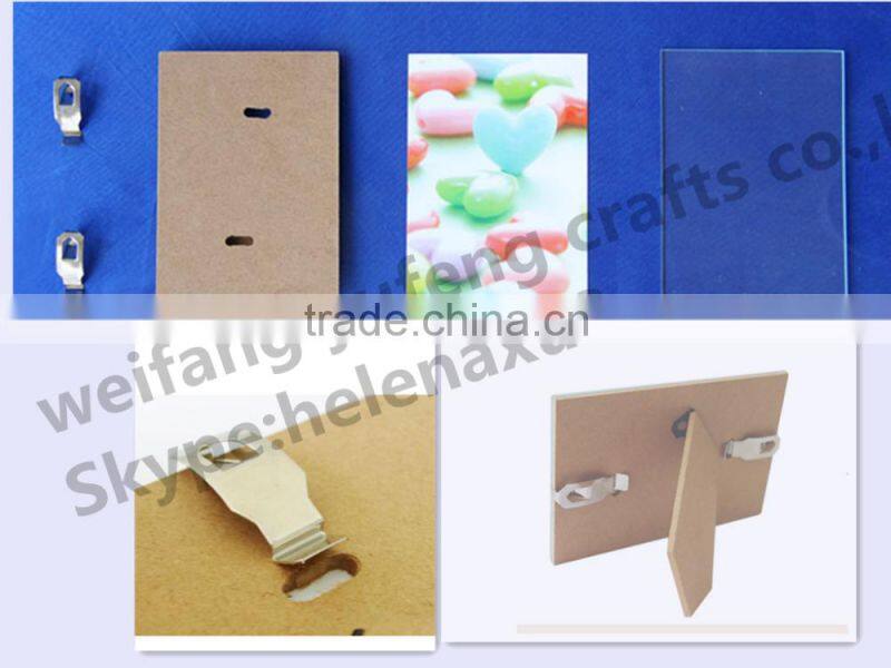 popular frameless glass clip photo frame with easel