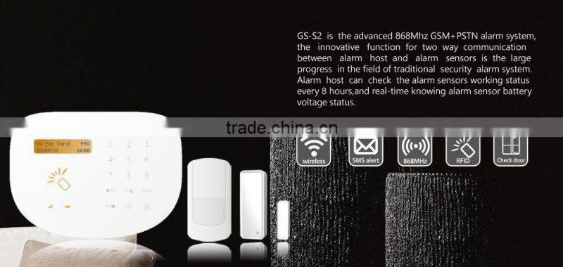 APP control home GSM RFID alarm system & touchpad GSM home alarm kit with RFID tags