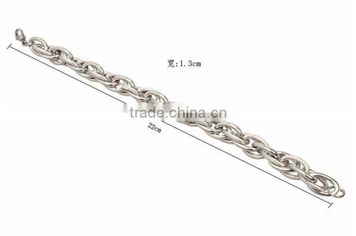 Kindy jewelry JCB0235 latest design natural color stainless steel bracelet hand chain for men