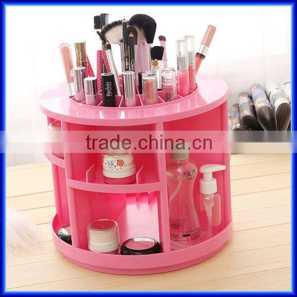 Beautiful lady rotatable pink counter clear acrylic make up organizer with dividers, custom lipstick holder make up organizer