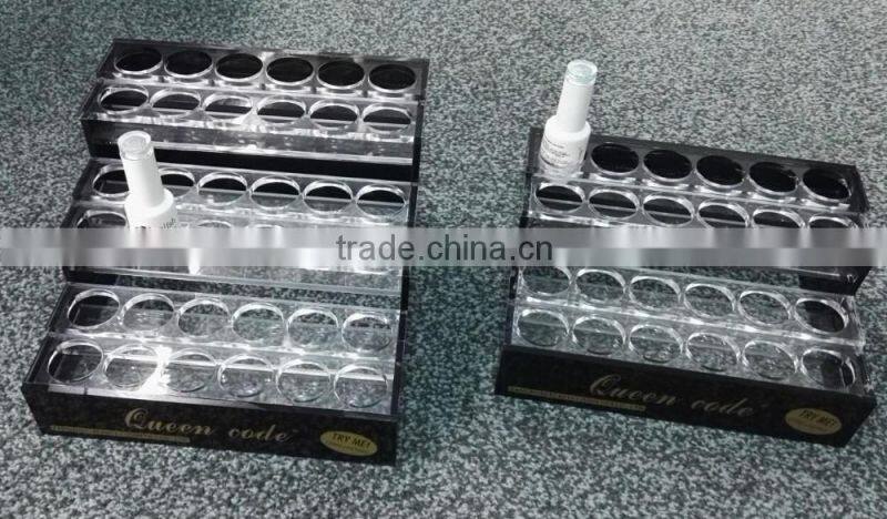 Top Acrylic Cosmetic Nail Polish Display Stand For Lady 3Tier Cosmetic Display Stand