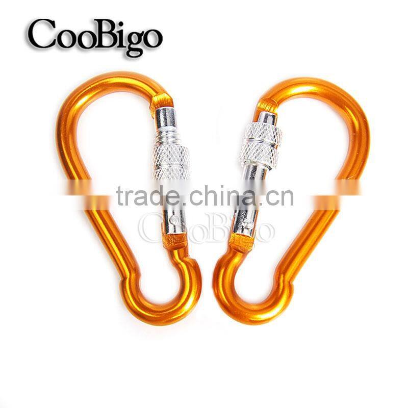 Multicolor Aluminum Spring Locking Carabiner Snap Hook Keychain Hiking Camping #FLQ188-8C(Mix-s)