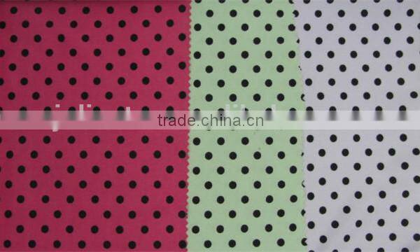 black dot on green polyester milk fiber Spandex print fabric names