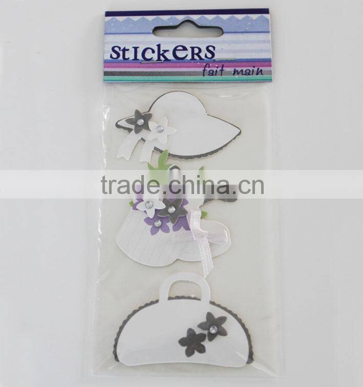 Beautiful flowers shaped 3d handmade sticker