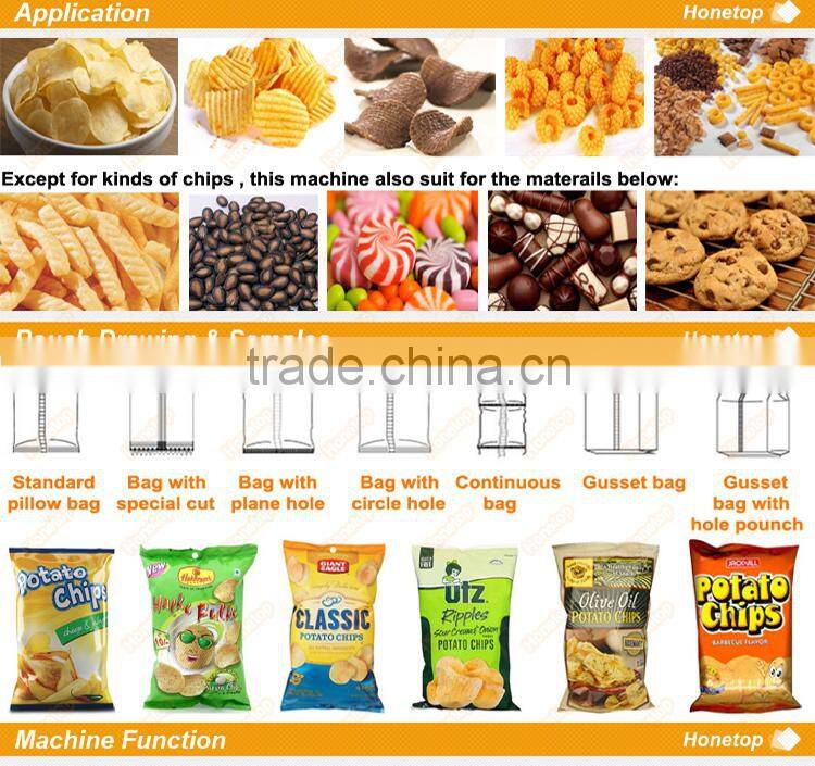 High speed potato chip packaging machine
