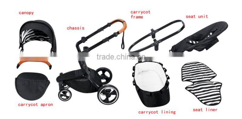 Best Baby Europe Standard Pram Strollers 3 IN 1 Purple Baby Stroller