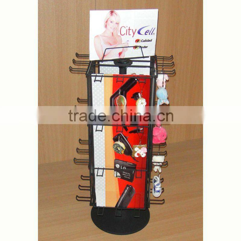 four sides metal wire revolving counter display with factory price