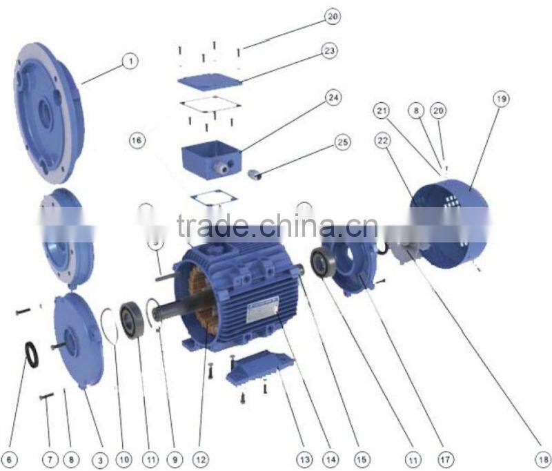 Y series three phase universal ac electric motor