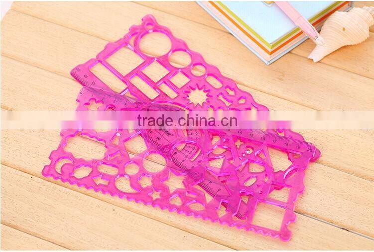 High Quality Soft 2 PCS In One Set Plastic Ruler Drawing Stencil