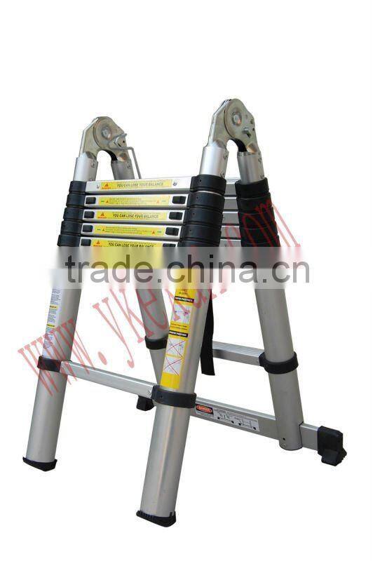 Multi-purpose telescopic folding aluminium ladder with 6+6steps 3.8m