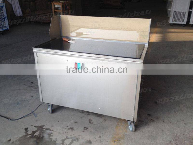 Double Flat Pan Fried Ice Cream Machine