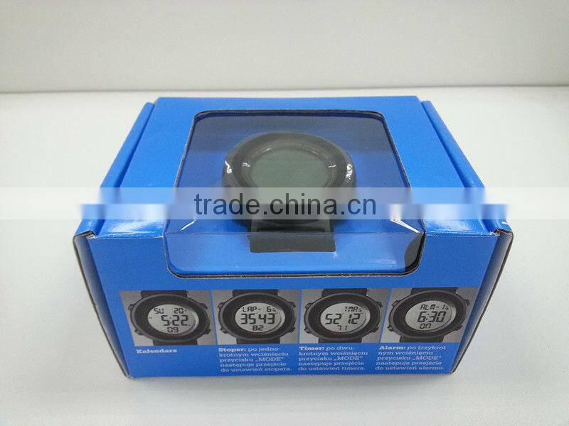 two alarms countdown timer digital coach watch exercise stopwatch W226