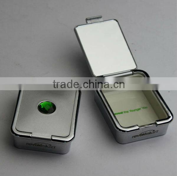 Heart Shaped Mirror Compact/Metal Pill Box/Pocket Pill Box