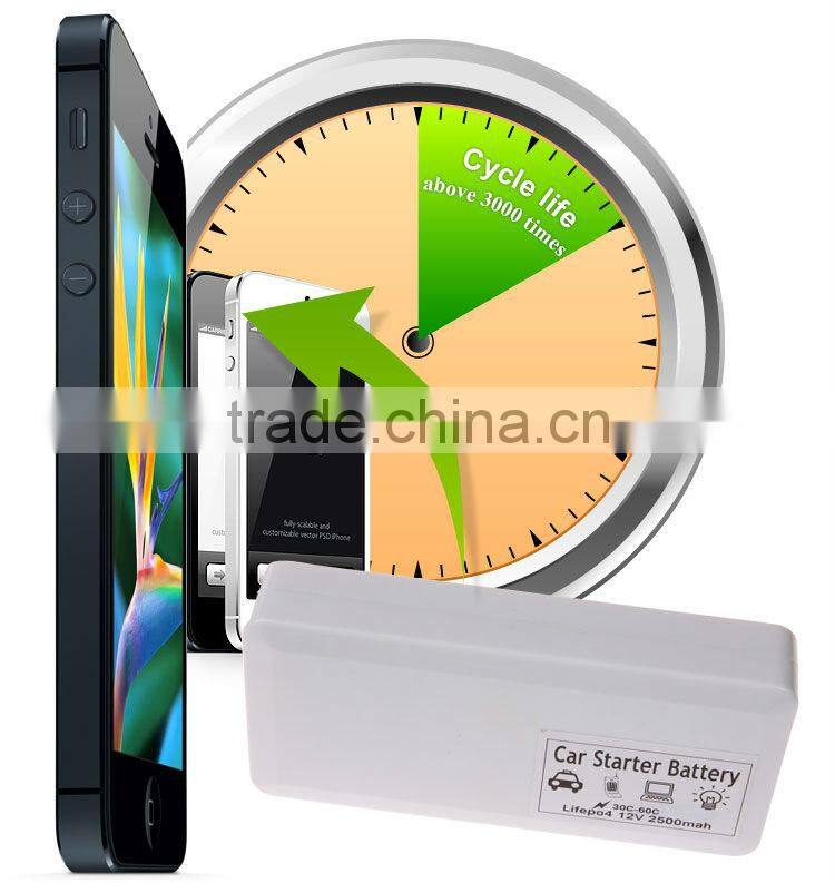 12V 2500mah Portable Car Jump Start Battery/Mobile Phones/Laptops