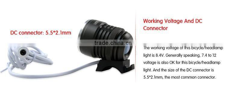 CE Certification customizable XM-L2 1000lm 7.4V 12V anti-glare Riding bike light for outdoors
