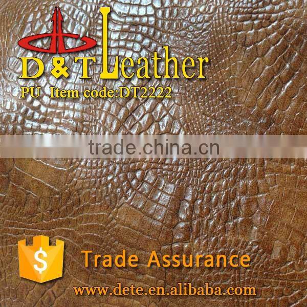 nature leather feeling snake pu synthetic leather high quality
