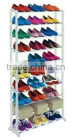 hot selling white color 10 tiers folding shoe rack