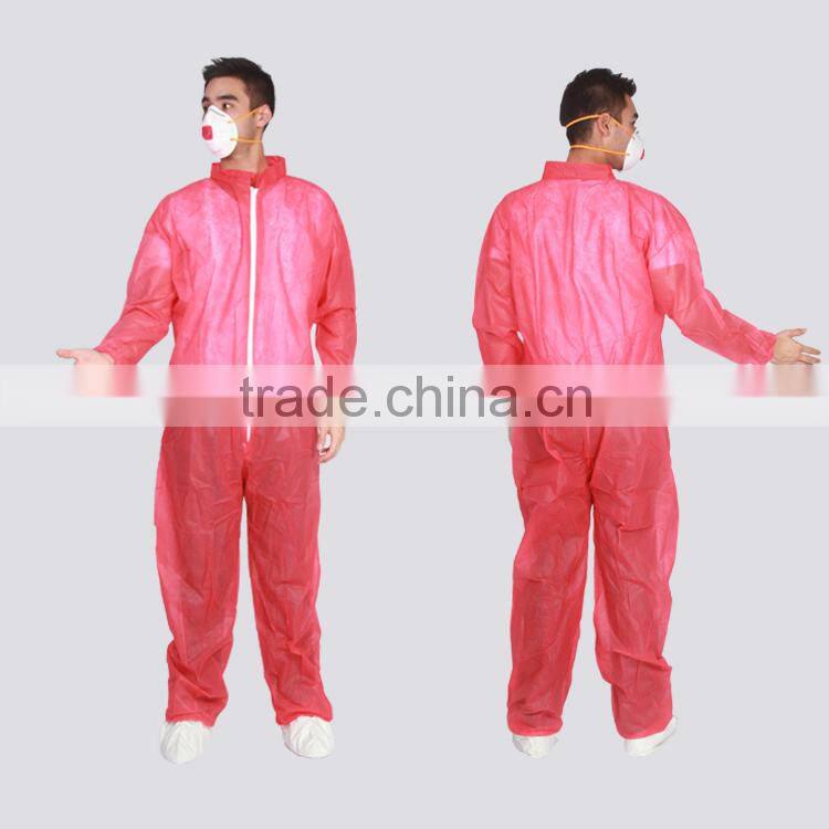 Disposable Microporous Film Laminates Coverall with Blue SMS Inverted Triangle Back