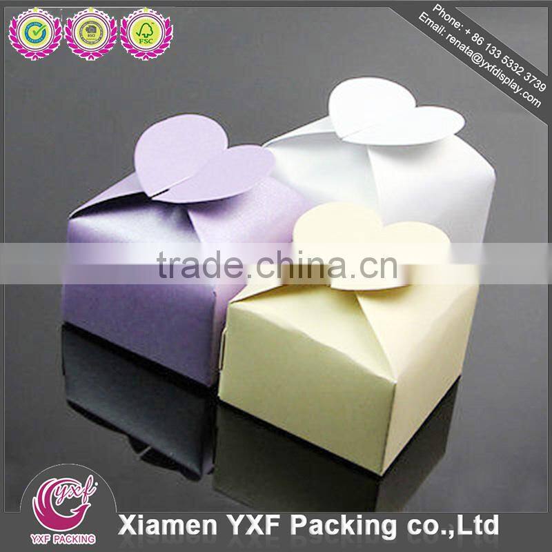 Custome design sky blue cardboard box gift packaing, gift paper box with white ribbon