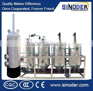 Supply Cooking oil refinery /mini crude oil refinery for food oil industry