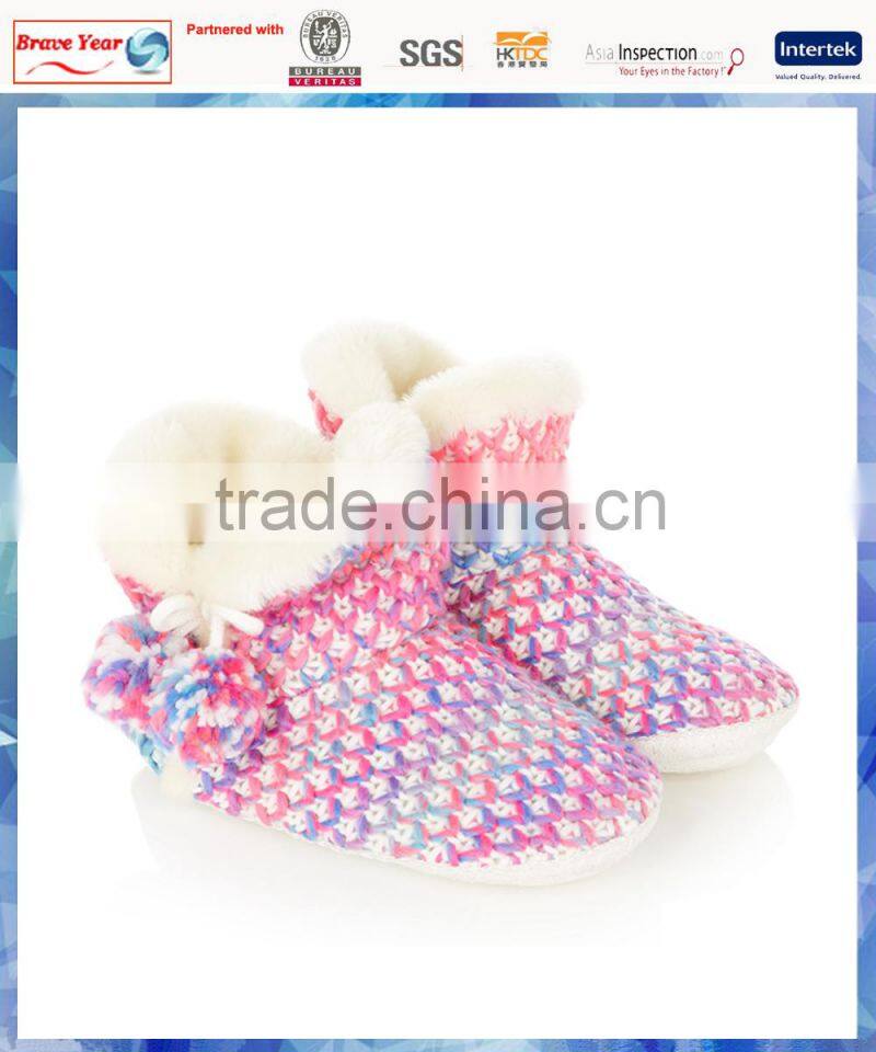 women bright space dye knitted women indoor boot