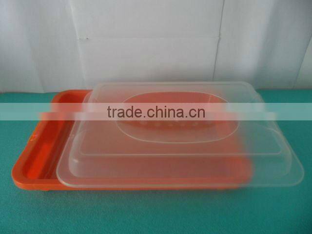 clear rectangle plastic bread box with handle