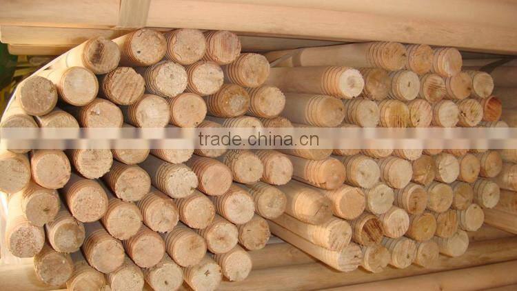 With plastic hanging cap hardwood utility broom handle