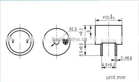 low current 12v/24v dc piezo buzzer with timer (Rohs approved) FBMT1285 (FBELE)