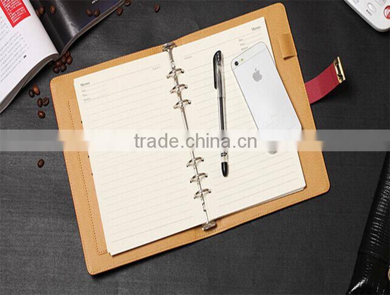 2014 Hot selling leather school paper eco friendly custom spiral notebooks