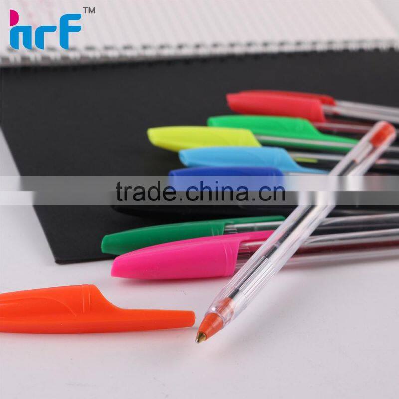 Colorful disposable plastic ball pen