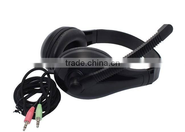Colorful wired computer stereo headphone with microphone