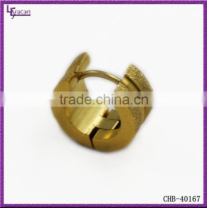 Gold Plated Stainless Steel Cartilage Self Piercing Hoop Earrings