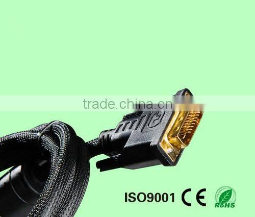High speed HDMI to DVI Cable DVI 24+1 with Triple Shield For Video Transmission