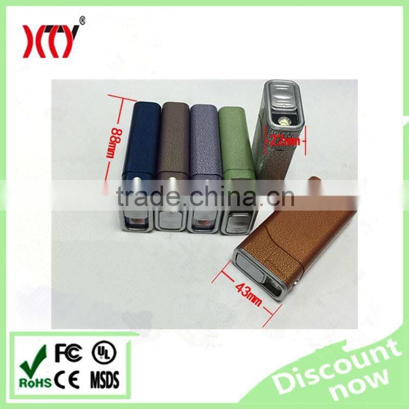 Electronic cigarette lighter and flashlight aluminum shell Portable power bank 5200mah