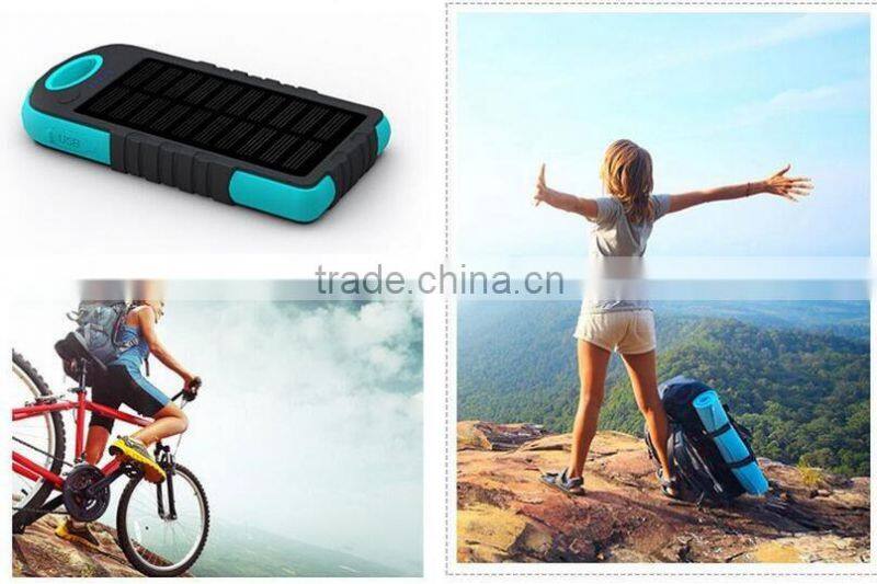 Safe and real 5000mAh solar power bank special for outdoor Solar power bank mobile phone solar charger
