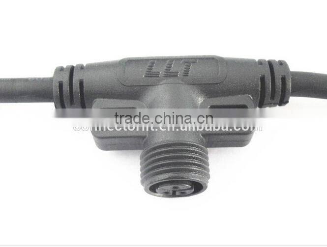 3 pole Tee type led lamp joint led coupler waterproof wire connector